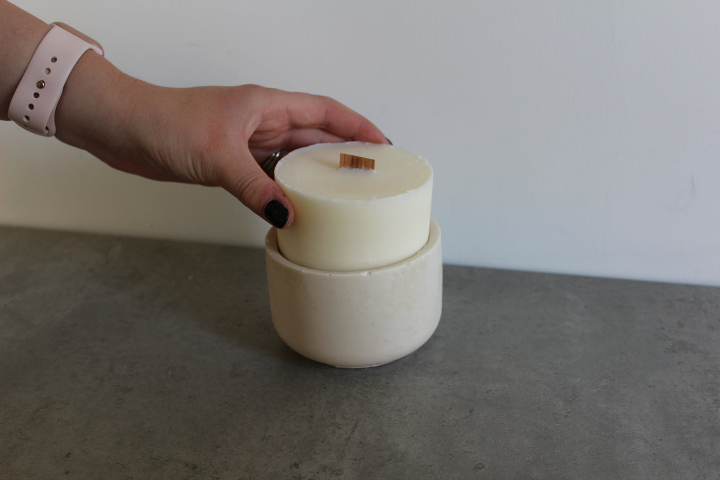 Refilling a handmade Thirty 6 Scents candle pot