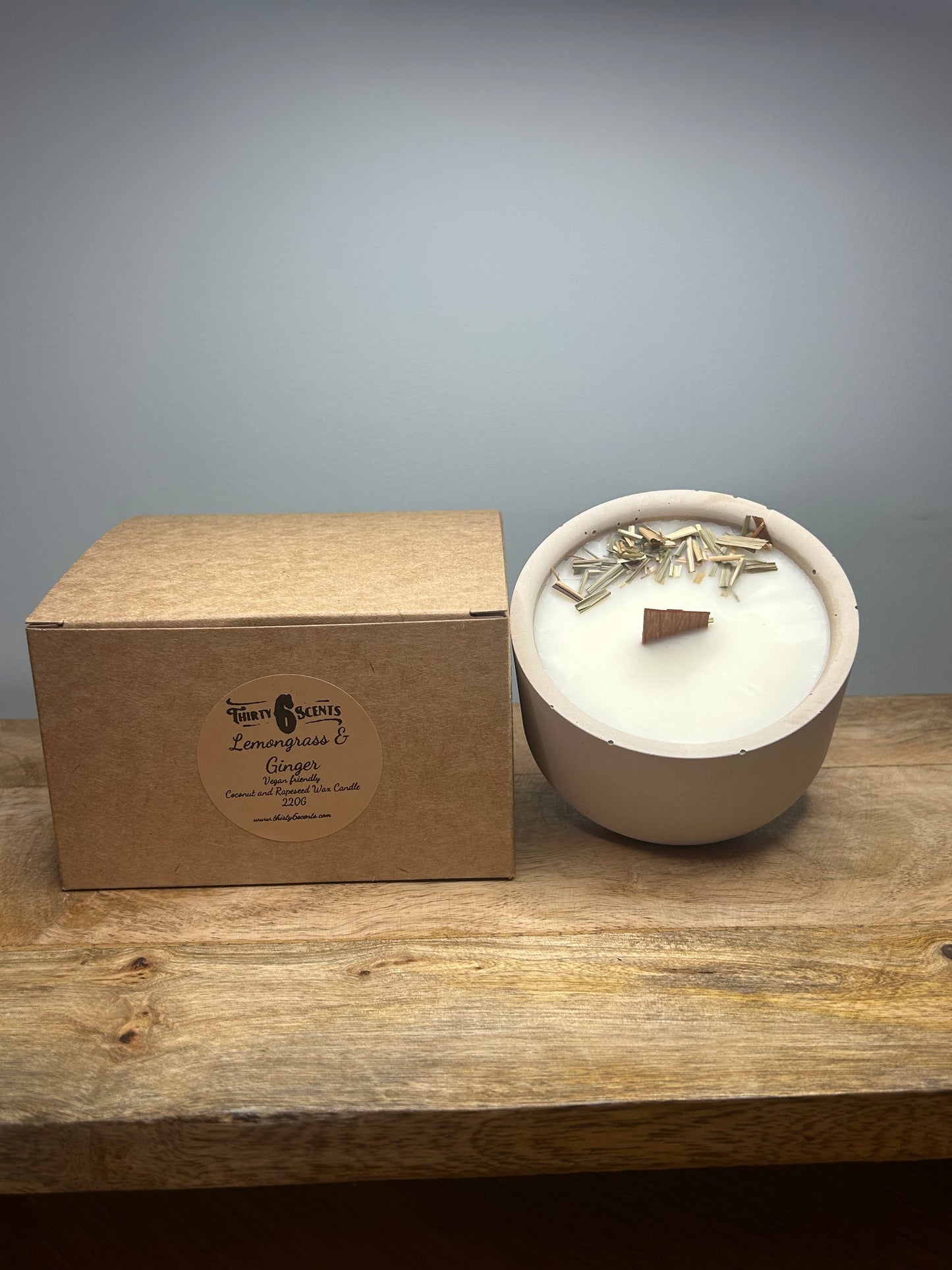 Large 220g Hand-Poured Candle in a Handmade Pot