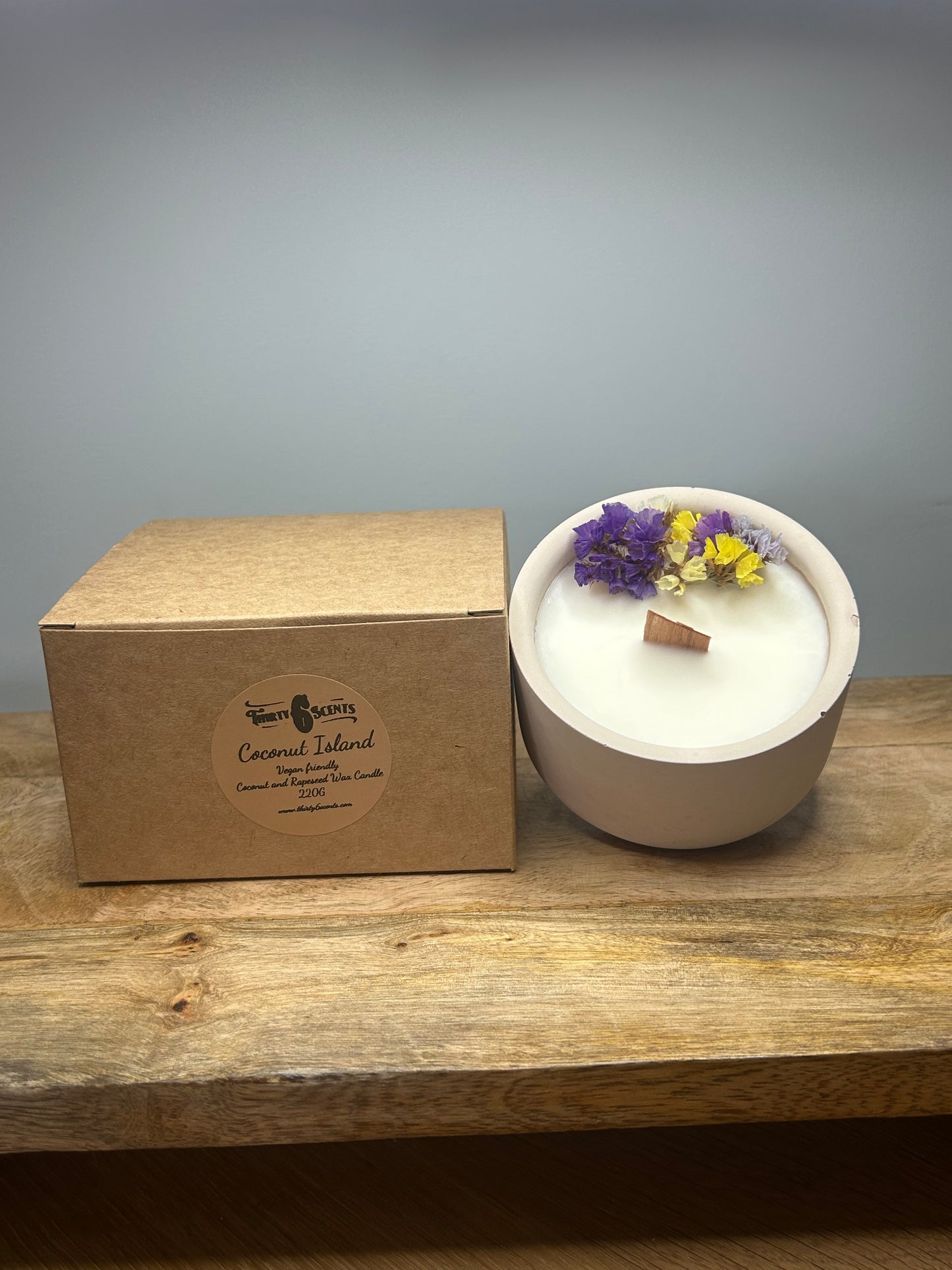 Large 220g Hand-Poured Candle in a Handmade Pot