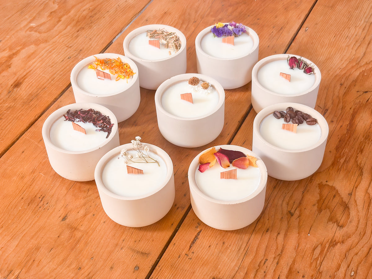 Small 120g Hand-Poured Candle in a Handmade Pot