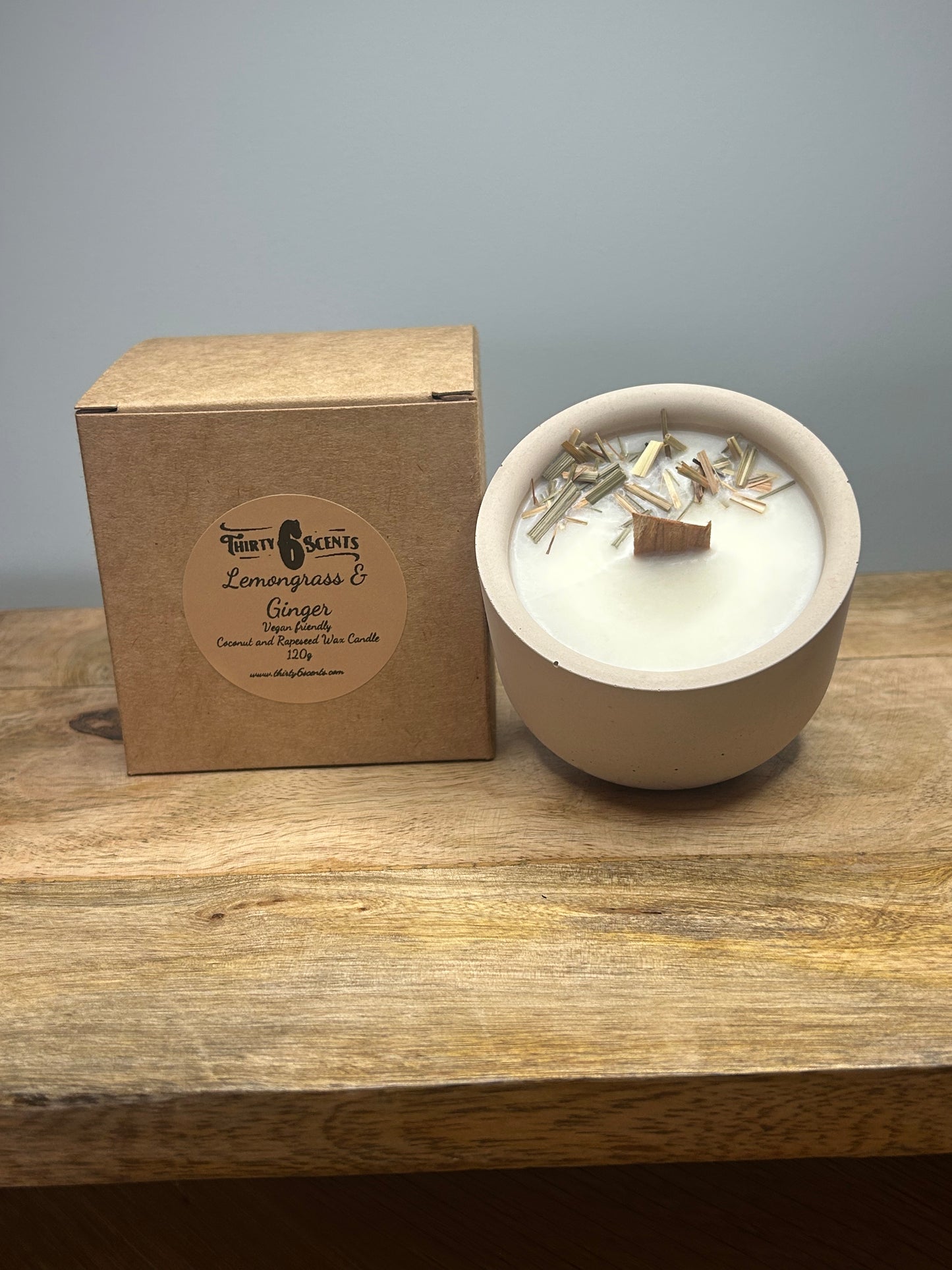 Small 120g Hand-Poured Candle in a Handmade Pot