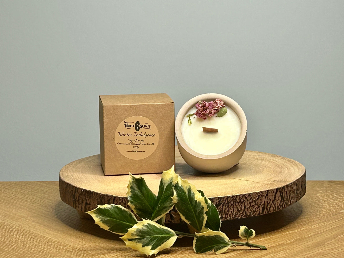 Small 120g Hand-Poured Candle in a Handmade Pot